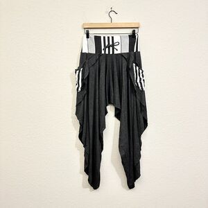 ETERNAL MODE Lotus Pants Heather Gray High Rise Stretch Asymmetric NWOT